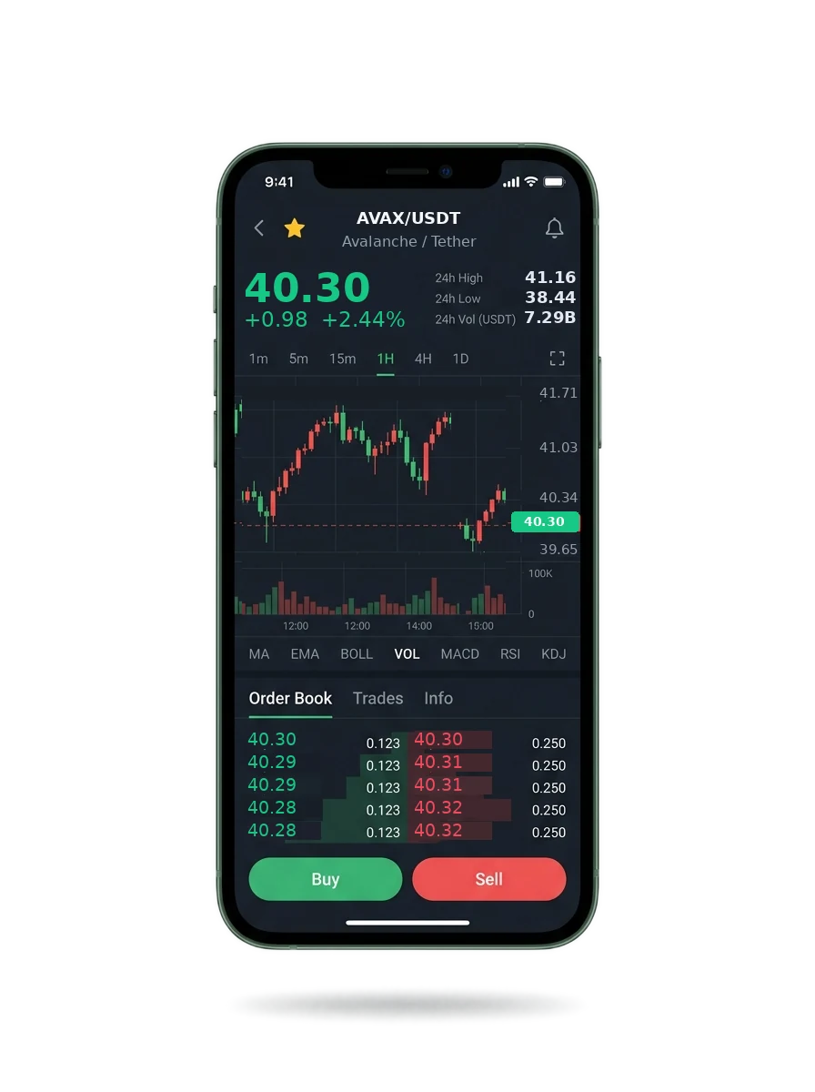 The same portfolio view on a phone screen